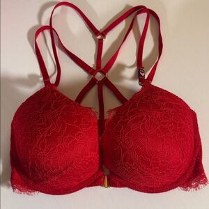 New Victoria Secret Red Lace Strappy Bra